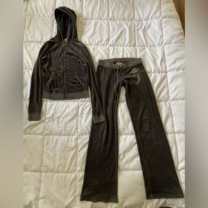 Juicy Couture grey velour track suit